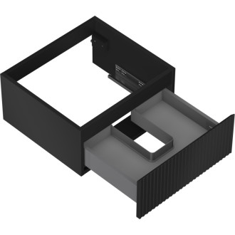 Mexen Rivel koupelnová skříňka pod umyvadlo 50 cm, 1 zásuvka, drážkovaná, matná černá - 91A20-05023-1-BF71