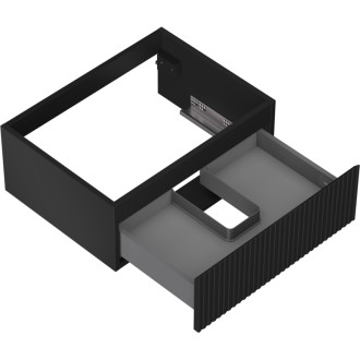 Mexen Rivel koupelnová skříňka pod umyvadlo 60 cm, 1 zásuvka, drážkovaná, matná černá - 91A20-06023-1-BF71