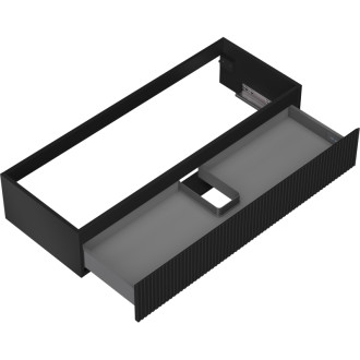 Mexen Rivel koupelnová skříňka pod umyvadlo 120 cm, 1 zásuvka, drážkovaná, matná černá - 91A20-12023-1-BF71