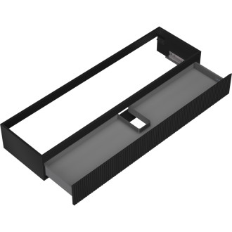 Mexen Rivel koupelnová skříňka pod umyvadlo 160 cm, 1 zásuvka, drážkovaná, matná černá - 91A20-16023-1-BF71