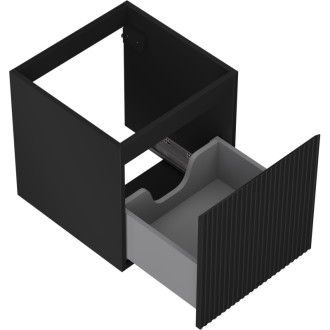 Mexen Rivel koupelnová skříňka pod umyvadlo 45 cm, 1 zásuvka, drážkovaná, matná černá - 91A20-04547-1-BF71