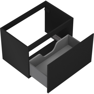 Mexen Rivel koupelnová skříňka pod umyvadlo 70 cm, 1 zásuvka, drážkovaná, matná černá - 91A20-07047-1-BF71