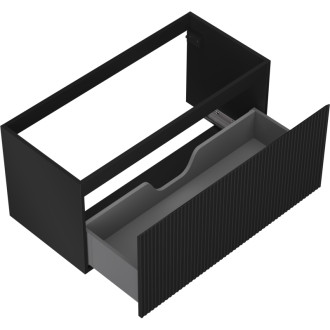 Mexen Rivel koupelnová skříňka pod umyvadlo 100 cm, 1 zásuvka, drážkovaná, matná černá - 91A20-10047-1-BF71