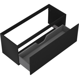 Mexen Rivel koupelnová skříňka pod umyvadlo 120 cm, 1 zásuvka, drážkovaná, matná černá - 91A20-12047-1-BF71