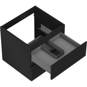 Mexen Rivel koupelnová skříňka pod umyvadlo 50 cm, 2 zásuvky, drážkovaná, matná černá - 91A20-05047-2-BFF71