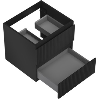 Mexen Rivel koupelnová skříňka pod umyvadlo 50 cm, 2 zásuvky, drážkovaná, matná černá - 91A20-05047-2-BFF71