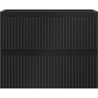 Mexen Rivel koupelnová skříňka pod umyvadlo 60 cm, 2 zásuvky, drážkovaná, matná černá - 91A20-06047-2-BFF71