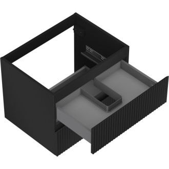 Mexen Rivel koupelnová skříňka pod umyvadlo 60 cm, 2 zásuvky, drážkovaná, matná černá - 91A20-06047-2-BFF71