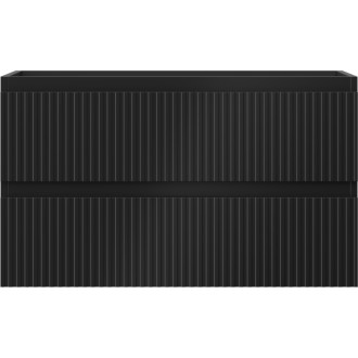 Mexen Rivel koupelnová skříňka pod umyvadlo 80 cm, 2 zásuvky, drážkovaná, matná černá - 91A20-08047-2-BFF71