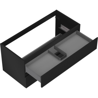 Mexen Rivel koupelnová skříňka pod umyvadlo 100 cm, 2 zásuvky, drážkovaná, matná černá - 91A20-10047-2-BFF71