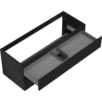 Mexen Rivel koupelnová skříňka pod umyvadlo 120 cm, 2 zásuvky, drážkovaná, matná černá - 91A20-12047-2-BFF71