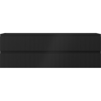 Mexen Rivel koupelnová skříňka pod umyvadlo 140 cm, 2 zásuvky, drážkovaná, matná černá - 91A20-14047-2-BFF71