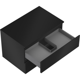 Mexen Orio koupelnová skříňka pod umyvadlo 70 cm s pracovní deskou, 2 zásuvky, matná černá - 91A10-07047-2-BFFC71