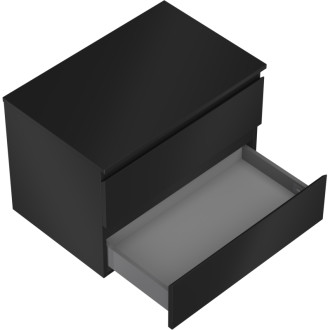 Mexen Orio koupelnová skříňka pod umyvadlo 70 cm s pracovní deskou, 2 zásuvky, matná černá - 91A10-07047-2-BFFC71