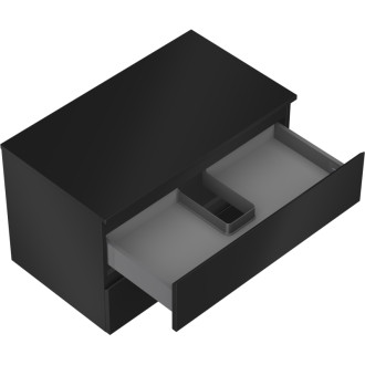 Mexen Orio koupelnová skříňka pod umyvadlo 80 cm s pracovní deskou, 2 zásuvky, matná černá - 91A10-08047-2-BFFC71