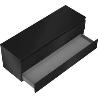 Mexen Orio koupelnová skříňka pod umyvadlo 140 cm s pracovní deskou, 2 zásuvky, matná černá - 91A10-14047-2-BFFC71