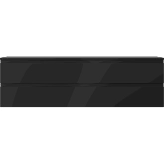 Mexen Orio koupelnová skříňka pod umyvadlo 160 cm s pracovní deskou, 2 zásuvky, matná černá - 91A10-16047-2-BFFC71