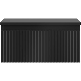 Mexen Rivel koupelnová skříňka pod umyvadlo 50 cm s deskou, 1 zásuvka, drážkovaná, matná černá - 91A20-05023-1-BFC71