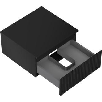 Mexen Rivel koupelnová skříňka pod umyvadlo 50 cm s deskou, 1 zásuvka, drážkovaná, matná černá - 91A20-05023-1-BFC71