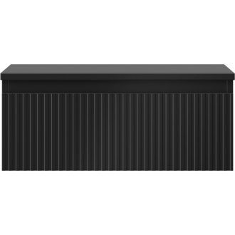 Mexen Rivel koupelnová skříňka pod umyvadlo 60 cm s pracovní deskou, 1 zásuvka, drážkovaná, matná černá - 91A20-06023-1-BFC71