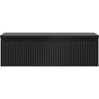 Mexen Rivel koupelnová skříňka pod umyvadlo 80 cm s pracovní deskou, 1 zásuvka, drážkovaná, matná černá - 91A20-08023-1-BFC71