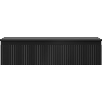Mexen Rivel koupelnová skříňka pod umyvadlo 100 cm s pracovní deskou, 1 zásuvka, drážkovaná, matná černá - 91A20-10023-1-BFC71