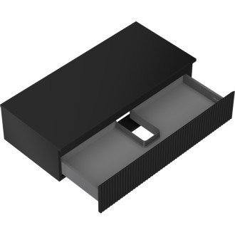 Mexen Rivel koupelnová skříňka pod umyvadlo 100 cm s pracovní deskou, 1 zásuvka, drážkovaná, matná černá - 91A20-10023-1-BFC71