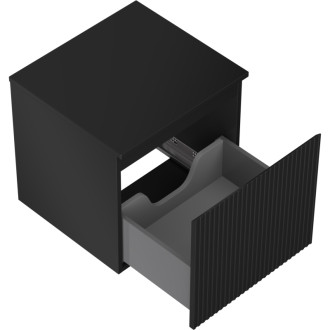 Mexen Rivel koupelnová skříňka pod umyvadlo 50 cm s deskou, 1 zásuvka, drážkovaná, matná černá - 91A20-05047-1-BFC71
