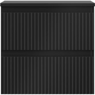 Mexen Rivel koupelnová skříňka pod umyvadlo 50 cm s deskou, 2 zásuvky, drážkovaná, matná černá - 91A20-05047-2-BFFC71