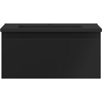 Koupelnová skříňka Mexen Orio 50 cm s umyvadlem Otis, 1 zásuvka, matná černá - 91A10-05023-1-BF71-W18M71