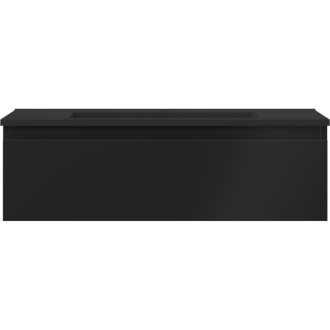 Koupelnová skříňka Mexen Orio 80 cm s umyvadlem Otis, 1 zásuvka, matná černá - 91A10-08023-1-BF71-W18M71