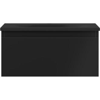 Koupelnová skříňka Mexen Orio 50 cm s umyvadlem Vela, 1 zásuvka, matná černá - 91A10-05023-1-BF71-W23M71