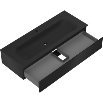 Koupelnová skříňka Mexen Orio 120 cm s umyvadlem Vela, 1 zásuvka, matná černá - 91A10-12023-1-BF71-W23M71