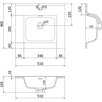 Koupelnová skříňka Mexen Rivel 50 cm s umyvadlem Otis, 1 zásuvka, drážkovaná, matná černá - 91A20-05023-1-BF71-W18M71