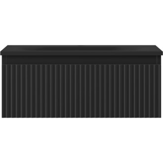 Koupelnová skříňka Mexen Rivel 60 cm s umyvadlem Vela, 1 zásuvka, drážkovaná, matná černá - 91A20-06023-1-BF71-W23M71