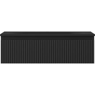 Koupelnová skříňka Mexen Rivel 80 cm s umyvadlem Vela, 1 zásuvka, drážkovaná, matná černá - 91A20-08023-1-BF71-W23M71