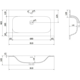 Koupelnová skříňka Mexen Rivel 80 cm s umyvadlem Vela, 1 zásuvka, drážkovaná, matná černá - 91A20-08023-1-BF71-W23M71