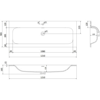 Koupelnová skříňka Mexen Rivel 120 cm s umyvadlem Vela, 1 zásuvka, drážkovaná, matná černá - 91A20-12023-1-BF71-W23M71