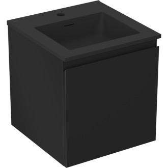 Kúpeľňová skrinka Mexen Orio 45 cm s umývadlom Otis, 1 zásuvka, matná čierna - 91A10-04547-1-BF71-W18M71