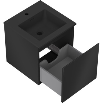 Koupelnová skříňka Mexen Orio 45 cm s umyvadlem Otis, 1 zásuvka, matná černá - 91A10-04547-1-BF71-W18M71