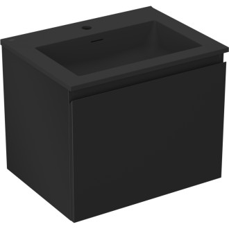 Kúpeľňová skrinka Mexen Orio 60 cm s umývadlom Otis, 1 zásuvka, matná čierna - 91A10-06047-1-BF71-W18M71