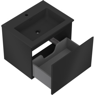 Koupelnová skříňka Mexen Orio 60 cm s umyvadlem Otis, 1 zásuvka, matná černá - 91A10-06047-1-BF71-W18M71