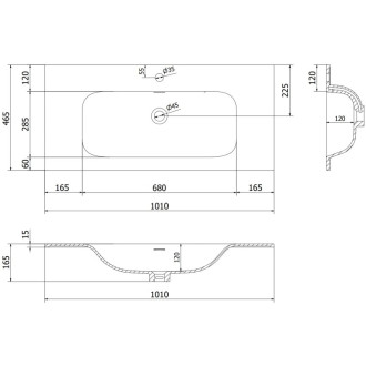 Koupelnová skříňka Mexen Orio 100 cm s umyvadlem Vela, 1 zásuvka, matná černá - 91A10-10047-1-BF71-W23M71