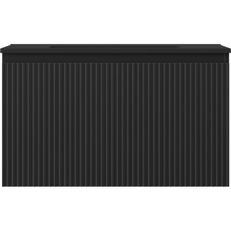 Koupelnová skříňka Mexen Rivel 80 cm s umyvadlem Otis, 1 zásuvka, drážkovaná, matná černá - 91A20-08047-1-BF71-W18M71