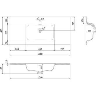 Koupelnová skříňka Mexen Rivel 100 cm s umyvadlem Otis, 1 zásuvka, drážkovaná, matná černá - 91A20-10047-1-BF71-W18M71