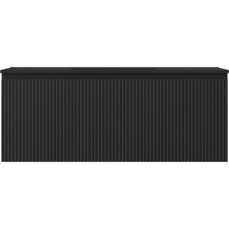 Koupelnová skříňka Mexen Rivel 120 cm s umyvadlem Otis, 1 zásuvka, drážkovaná, matná černá - 91A20-12047-1-BF71-W18M71