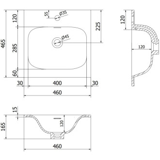 Koupelnová skříňka Mexen Rivel 45 cm s umyvadlem Vela, 1 zásuvka, drážkovaná, matná černá - 91A20-04547-1-BF71-W23M71
