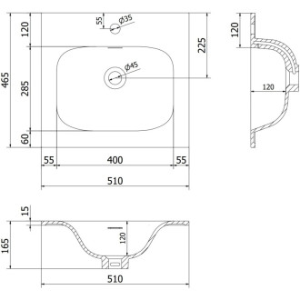 Koupelnová skříňka Mexen Rivel 50 cm s umyvadlem Vela, 1 zásuvka, drážkovaná, matná černá - 91A20-05047-1-BF71-W23M71