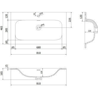 Koupelnová skříňka Mexen Rivel 80 cm s umyvadlem Vela, 1 zásuvka, drážkovaná, matná černá - 91A20-08047-1-BF71-W23M71