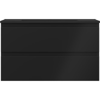 Koupelnová skříňka Mexen Orio 80 cm s umyvadlem Otis, 2 zásuvky, matná černá - 91A10-08047-2-BFF71-W18M71